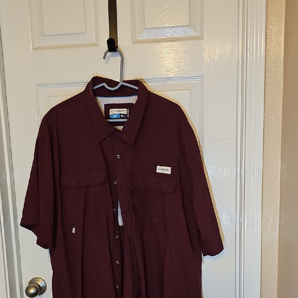 Magellan Outdoors Men's Dark Red Casual Shirt